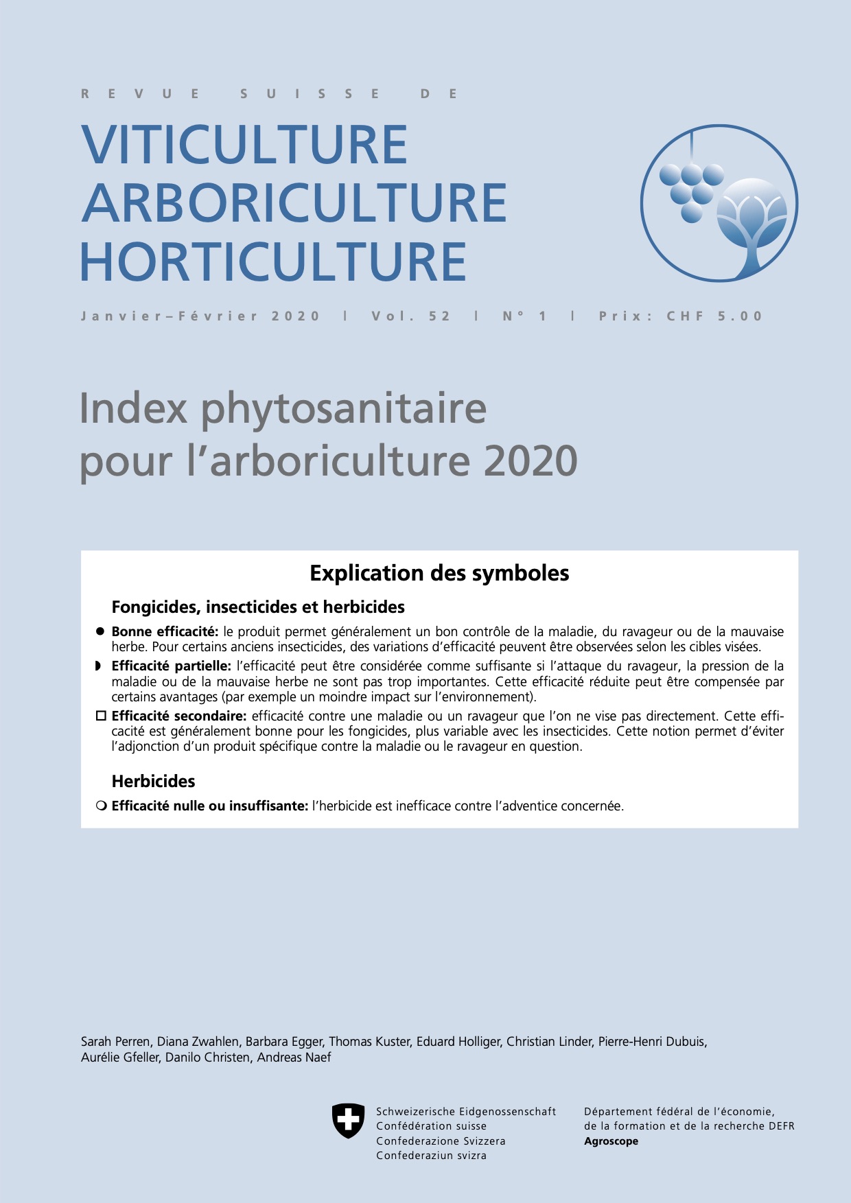 Index phytosanitaire pour l'arboriculture 2020