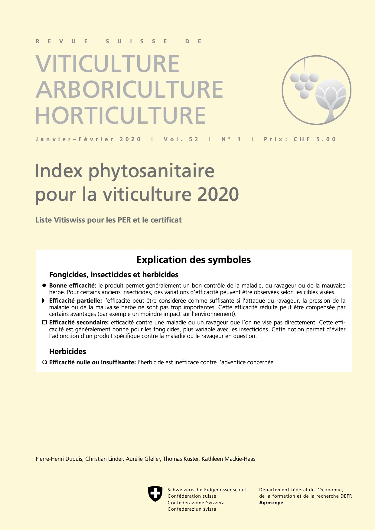 Index phytosanitaire pour la viticulture 2020