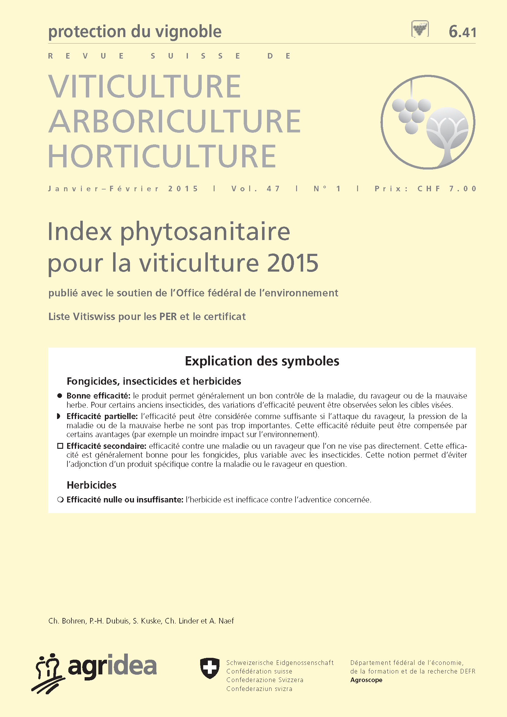 Index phytosanitaire pour la viticulture 2015
