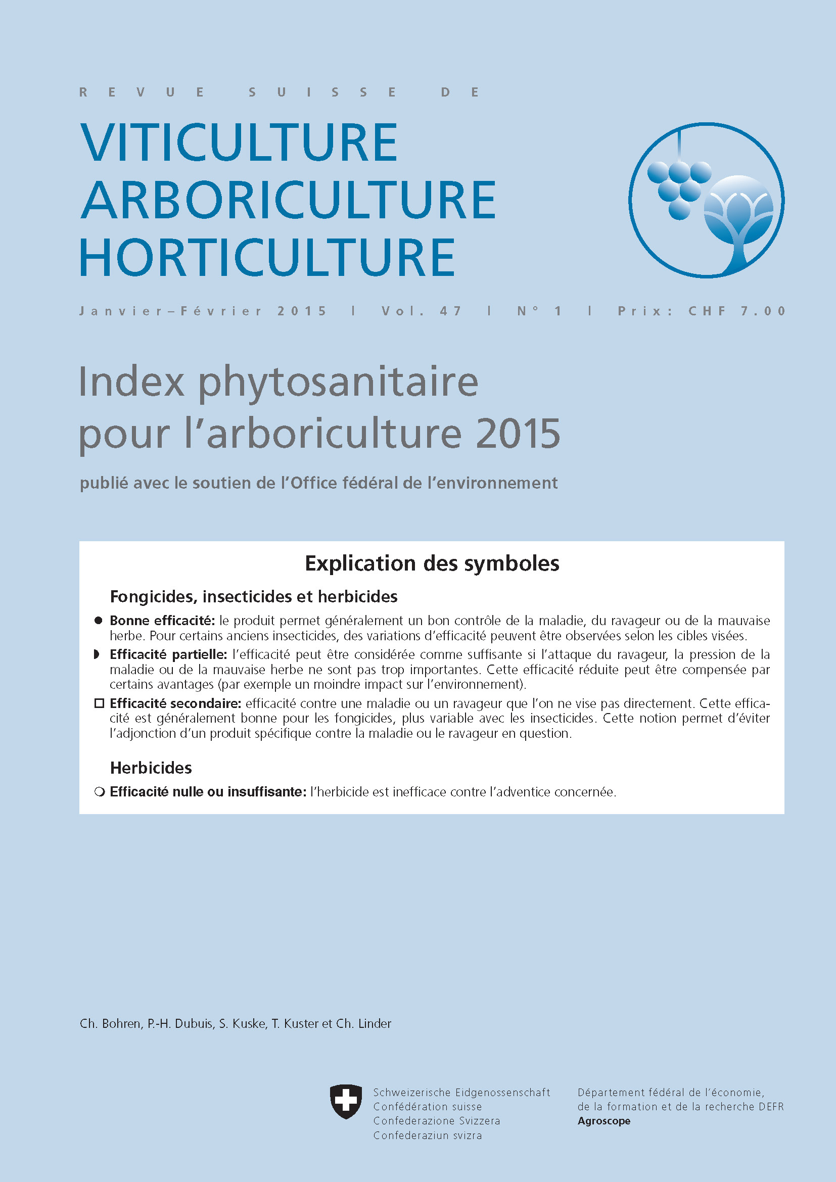 Index phytosanitaire pour l’arboriculture 2015